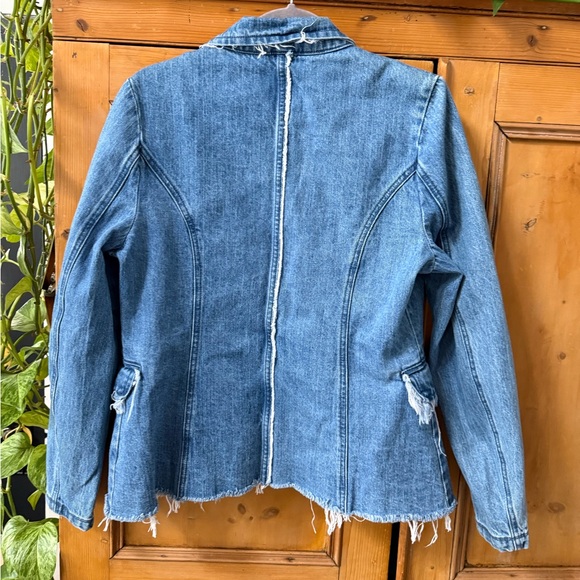 BLUE REVIVAL LINDSAY FRAYED DENIM BLAZER SIZE Medium - Picture 7 of 8